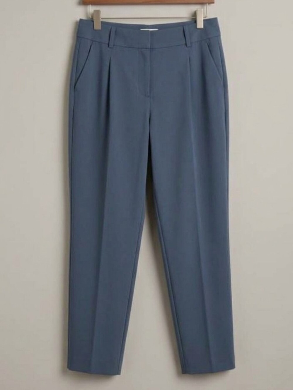 LOFT Navy Blue Tailored High-Rise Trousers